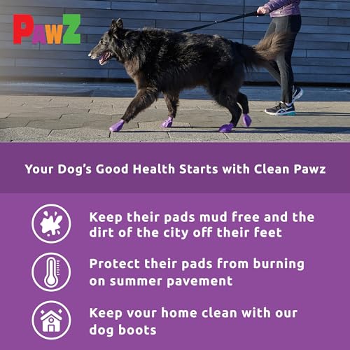 12-Pack PawZ Rubber Dog Boots for 4" Paws