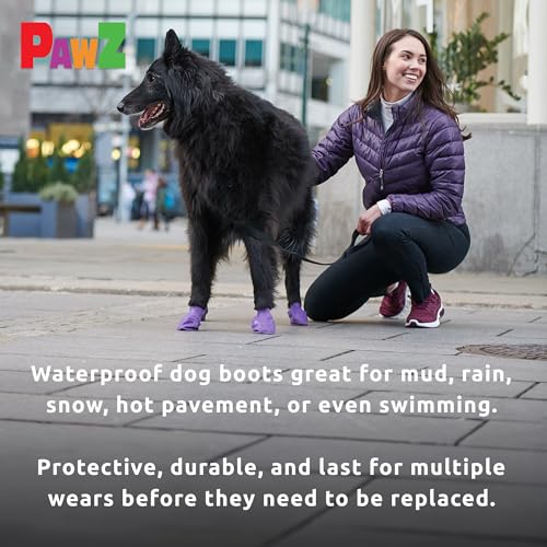 12-Pack PawZ Rubber Dog Boots for 4" Paws