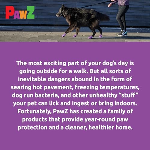 12-Pack PawZ Rubber Dog Boots for 4" Paws