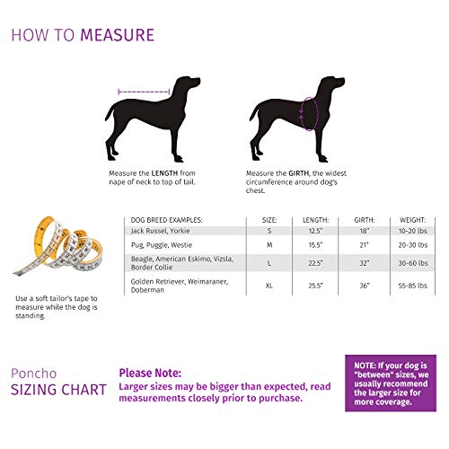 Hooded Dog Raincoat for Small to X-Large Dogs