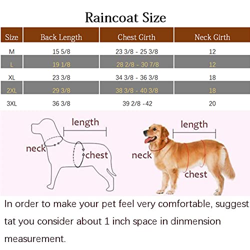 Adjustable Large Dog Raincoat with Reflective Strip