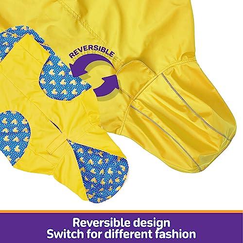 Reversible Waterproof Dog Raincoat for Small to 3X-Large Dogs