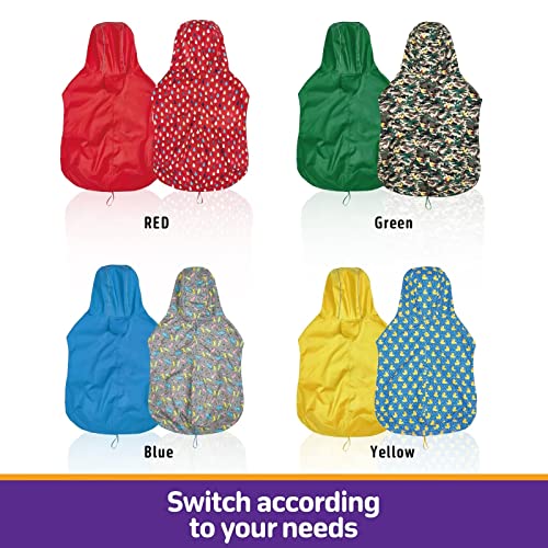 Reversible Waterproof Dog Raincoat for Small to 3X-Large Dogs