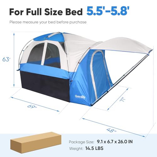 Quictent Waterproof Truck Bed Tent with Awning & Storage