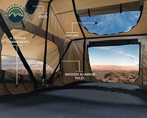 TMBK 3-Person Roof Top Tent Tan/Green Combo