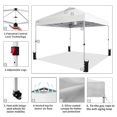 Crown Shades 10x10 Pop up Canopy with Accessories