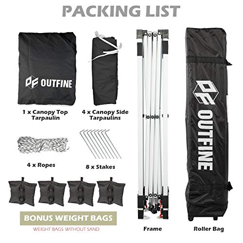 OUTFINE 10'x10' Pop Up Gazebo Tent, Waterproof with Sidewalls