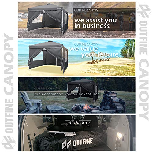 OUTFINE 10'x10' Pop Up Gazebo Tent, Waterproof with Sidewalls