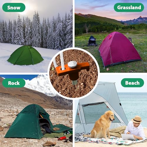 Eurmax Galvanized Camping Tent Stakes Set with Ropes