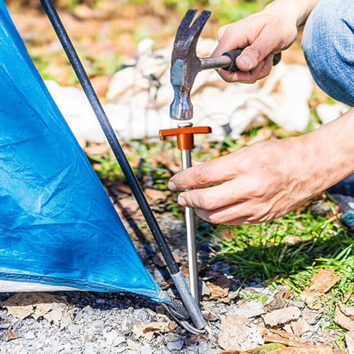 Eurmax Galvanized Camping Tent Stakes Set with Ropes