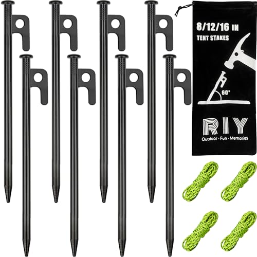 8 Pack Heavy Duty Metal Camping Tent Stakes