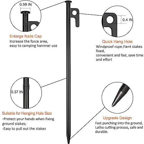 8 Pack Heavy Duty Metal Camping Tent Stakes