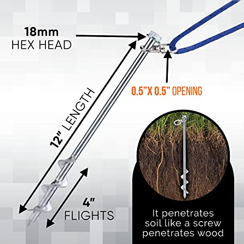 Heavy Duty Ground Anchors - Set of 4
