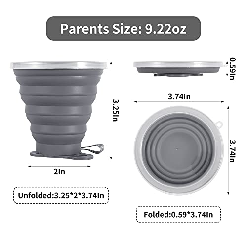 ME.FAN Collapsible Silicone Travel Cup Set with Lids