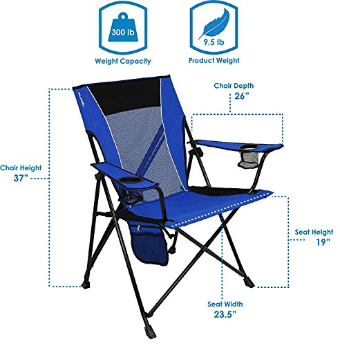 Kijaro Dual Lock Folding Camp Chairs - Maldives Blue