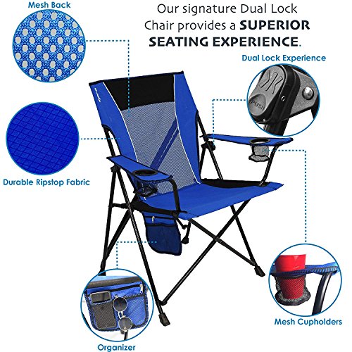 Kijaro Dual Lock Folding Camp Chairs - Maldives Blue