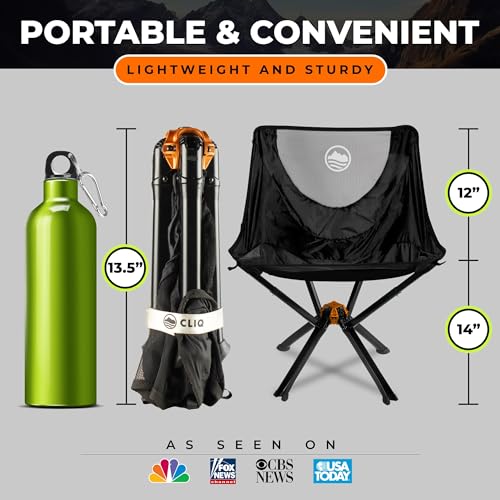 Lightweight CLIQ Portable Chair for Camping - Supports 300lbs