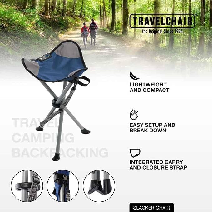 Travel Chair Slacker Chair: Camping, Black, Adjustable Strap