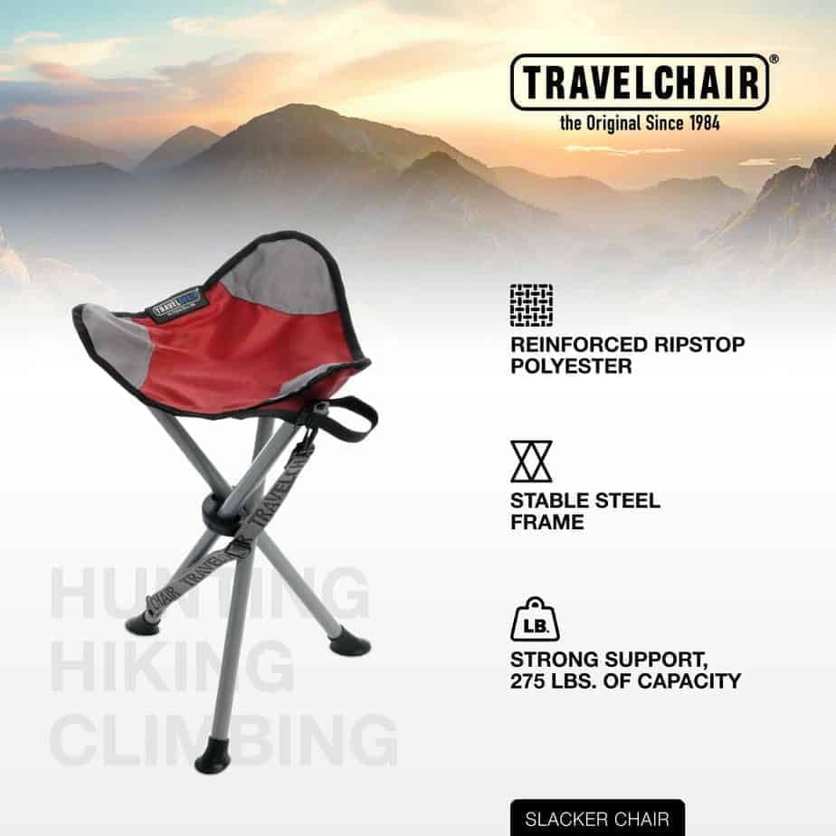 Travel Chair Slacker Chair: Camping, Black, Adjustable Strap