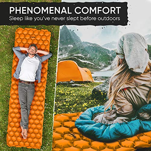 Ultralight Inflatable Sleeping Pad - Camping, Backpacking, Hiking