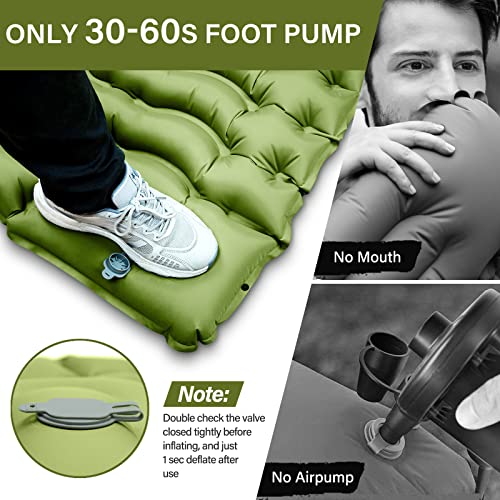 Ultralight Camping Sleeping Pad with Built-in Foot Pump