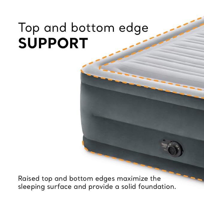INTEX Dura-Beam Comfort-Plush Air Mattress: Queen Size, Electric Pump