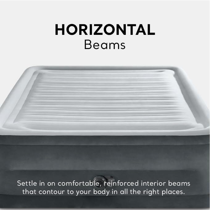 INTEX Dura-Beam Comfort-Plush Air Mattress: Queen Size, Electric Pump