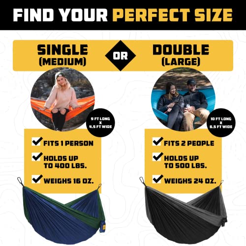 Portable Camping Hammock with Tree Straps by Wise Owl