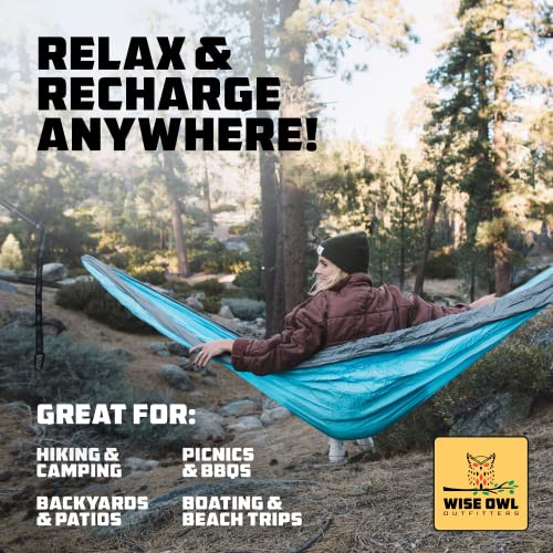 Portable Camping Hammock with Tree Straps by Wise Owl