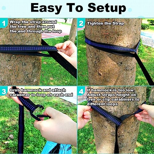 Dual Portable Camping Hammock with Tree Straps, Carry Bag