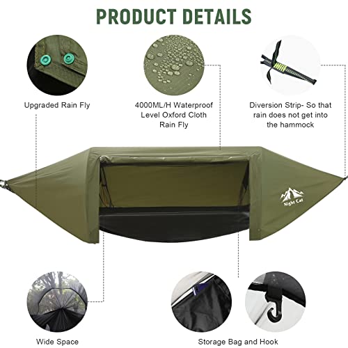 Night Cat Hammock Tent with Rain Fly & Mosquito Net