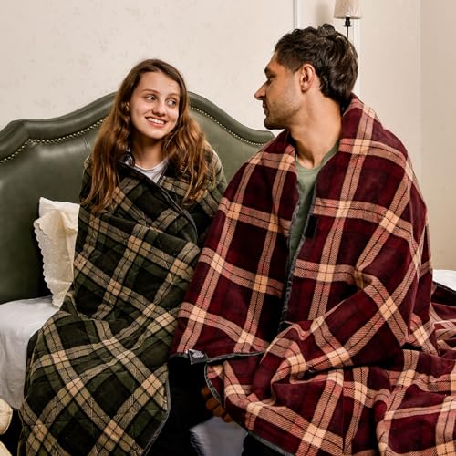 DUKUSEEK Large Waterproof Outdoor Blanket, Quilted Fleece