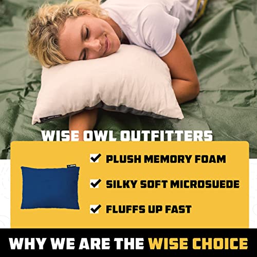 Wise Owl Outfitters Memory Foam Camping Travel Pillow