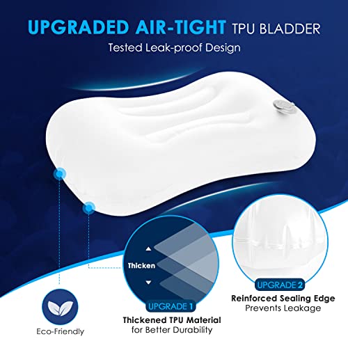 Inflatable Pillow with Removable Cover for Outdoor Use