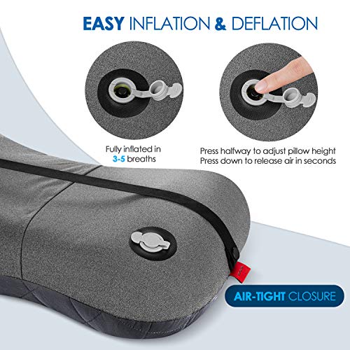 Inflatable Pillow with Removable Cover for Outdoor Use