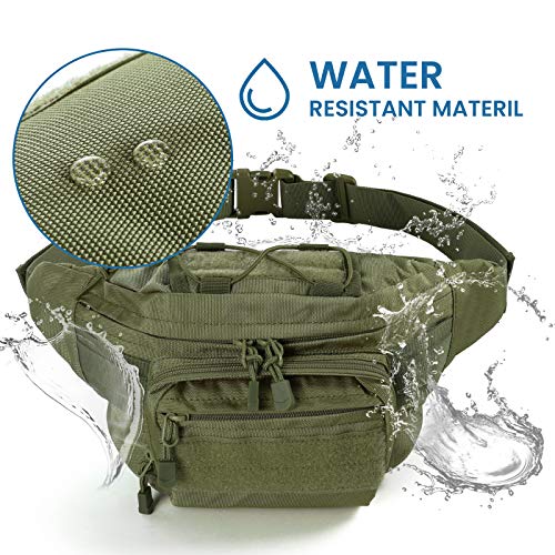 Tactical Fanny Pack with USA Flag Patch (Army Green)
