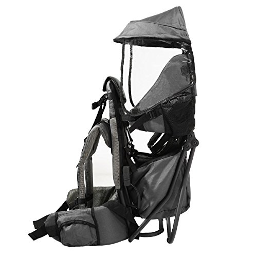 ClevrPlus Baby Backpack Carrier for Toddler Hiking, Grey