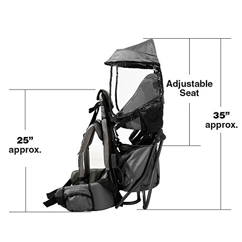 ClevrPlus Baby Backpack Carrier for Toddler Hiking, Grey