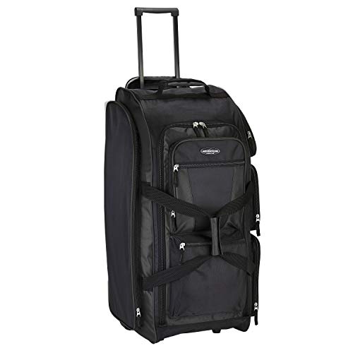 Xpedition Multi-Pocket Black Rolling Duffel Bag (30")