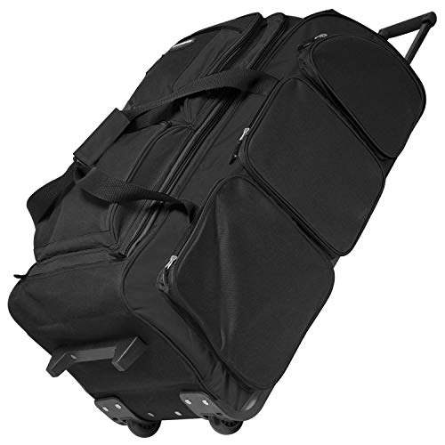 Xpedition Multi-Pocket Black Rolling Duffel Bag (30")