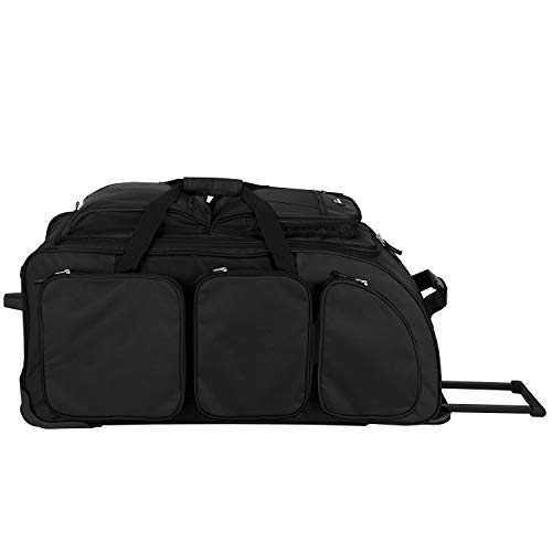 Xpedition Multi-Pocket Black Rolling Duffel Bag (30")