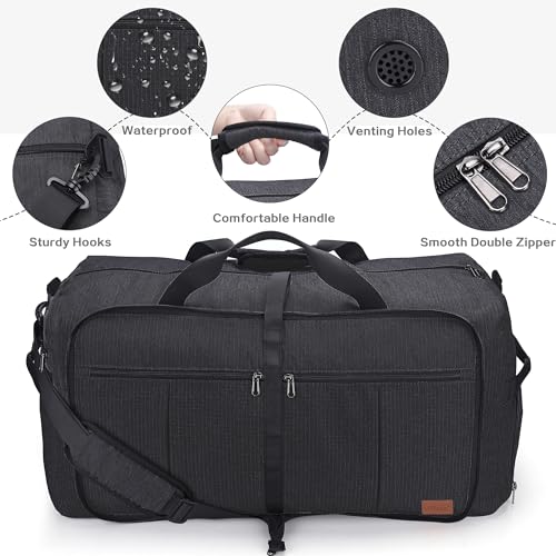 120L Waterproof Travel Duffel Bag with Shoe Compartment