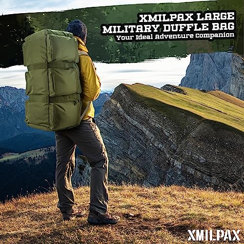 XMILPAX 100L Military Duffle Bag with Backpack Straps