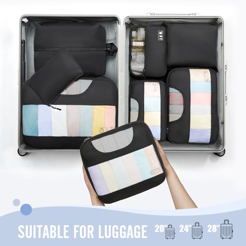 Veken 8-Piece Packing Cubes Set for Luggage Organization