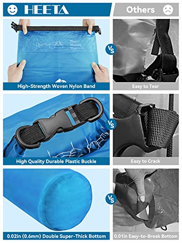 HEETA Waterproof Dry Bag Backpack, Transparent Blue 5L