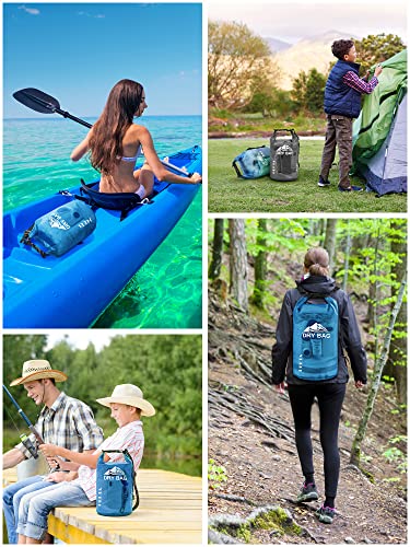 HEETA Waterproof Dry Bag Backpack, Transparent Blue 5L