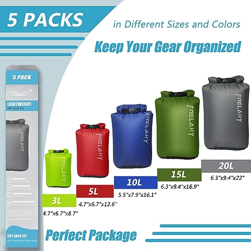 Frelaxy Ultralight Dry Bag 3/5-Pack for Outdoor Adventures