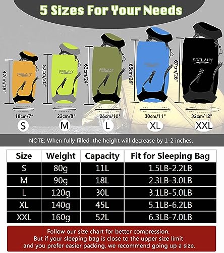 Ultralight Compression Sleeping Bag Sack, Water-Resistant, Camping Gear