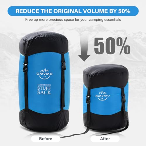 OMVMO 45L Water-Resistant Compression Sack, Sky Blue Sleep Bag