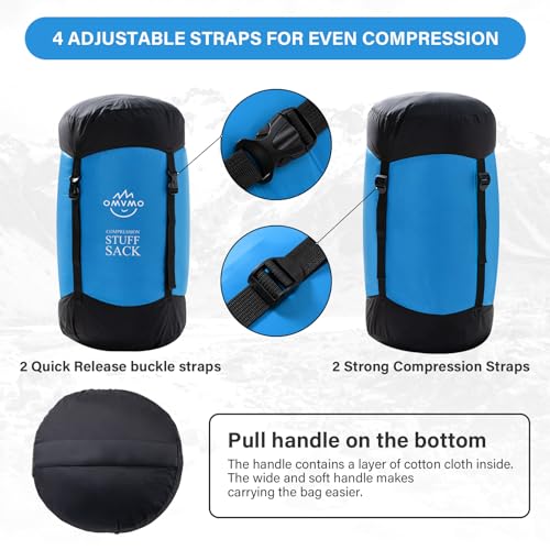 OMVMO 45L Water-Resistant Compression Sack, Sky Blue Sleep Bag